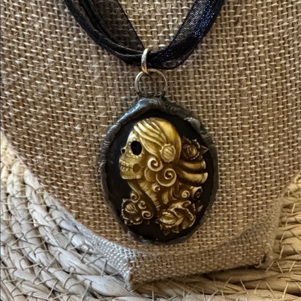 One of a kind goth stunning cameo choker
